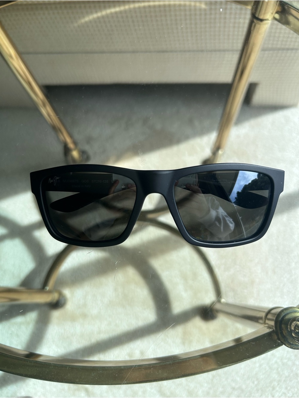 New Maui Jim The Flats Matte Black with Grey Frame Sunglasses
